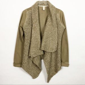 Prana | Tan & Cream Waterfall Cardigan Sz M
